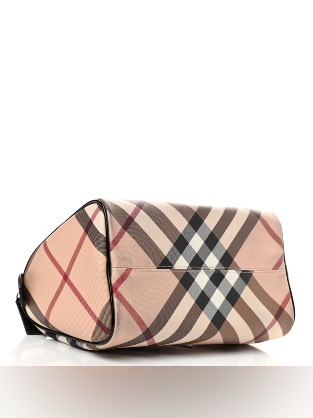 BURBERRY Supernova Check Patent Small Chester Bowling Bag Black - Picture 2 of 15